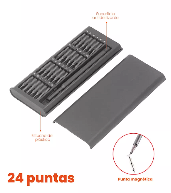 Set Destornillador Con Estuche 24 En 1